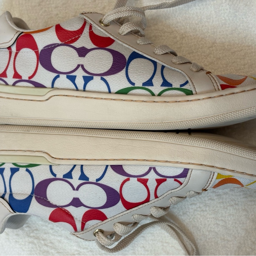 💖🌈 Rare Rainbow Coach Sneakers 🌈💖 - Picture 3 of 8